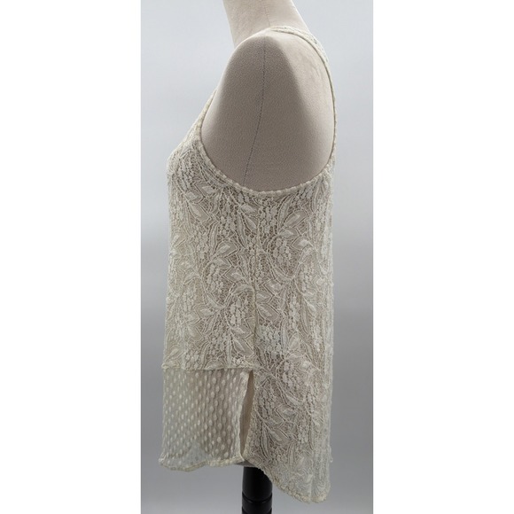 American Eagle Outfitters Women's S Ivory Lace Sleeveless Babydoll Sweetheart - Picture 4 of 8